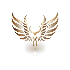Obraz premium Golden Phoenix with Elegant Wings – Vector Graphic