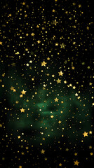 Digital green glowing stars abstract graphic poster background