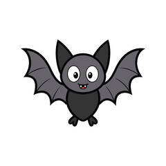 Spooky Bat Cartoon Clipart Vector Illustration for Halloween Design Concepts.