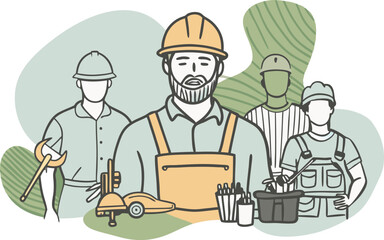 Labor day illustration vector design. Generative AI