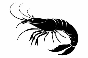 Shrimp Silhouette SVG File.