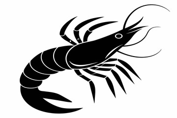 Shrimp Silhouette SVG File.