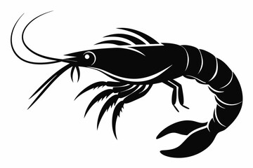 Shrimp Silhouette SVG File.