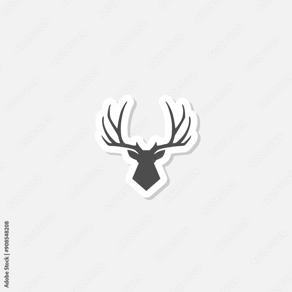 Canvas Prints deer head icon sticker isolated on gray background