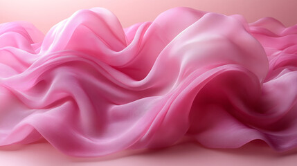 Obraz premium Elegant Pink Satin Fabric Draped with Gentle Waves and Softness closeup 