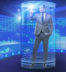 Fototapeta premium Man in stock exchange trading concept