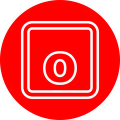 o Small Alphabet Vector Line White Circle Red