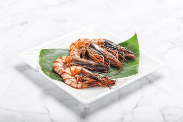 Cooked tiger prawn in the pate
