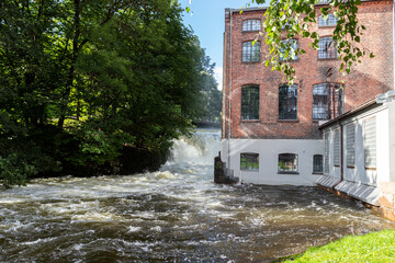 Oslo, Norway. River Akerselva in Kuba Park. Architecture