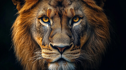 Fototapeta premium Roar of Courage: Majestic Lion in High Definition. Generative AI