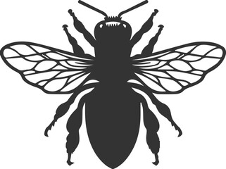 Honeybee silhouettes vector illustration