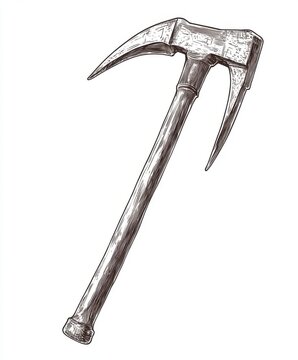 recommend clip art: Black and white Vintage engraved art of a crowbar isolated on white background, ink sketch illustration, simple vector art design, highly detailed line art, high contrasty.