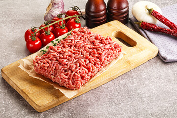 Raw minced beef uncooked meat