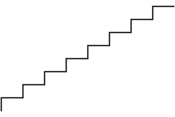 the steps up on the staircase to achieve the goal. Staircase symbol of the way to succeed. Vector illustration.