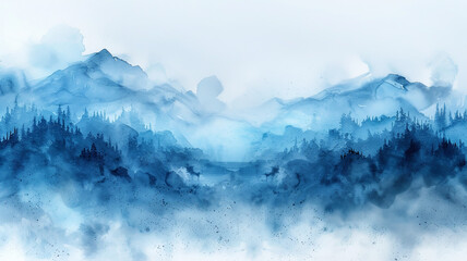 Blue watercolor background on white Cyan watercolor water brash splash texture	