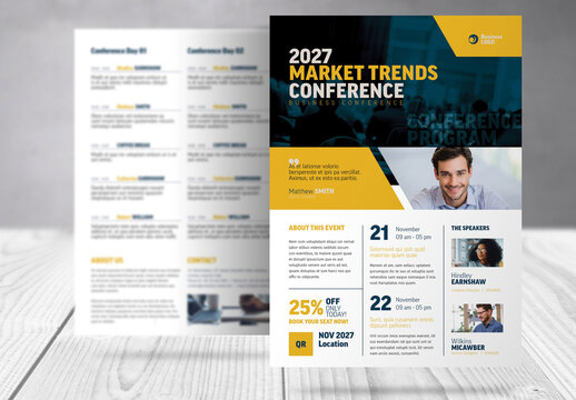 Business Conference Agenda and Program Flyer 