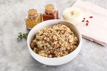 Vegan cuisine - boiled quinoa cereal