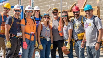 Labor Day community service event where volunteers from different professions, showcasing their expertise and community spirit.
