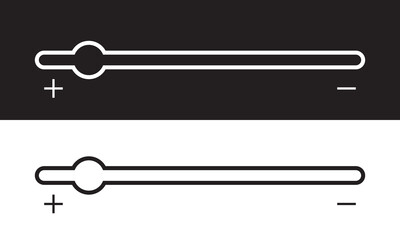 Brightness vector icon set in solid style.  Isolated on white and black background. EPS 10