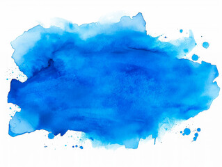 Abstract blue watercolor splashes on a white background, ideal for creative backgrounds or layouts. Generative AI