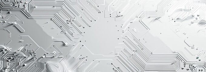 Abstract White Circuit Board
