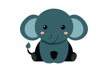  cute cartoon elephant sitting vector art illustration 