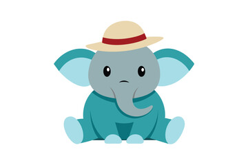  cute cartoon elephant sitting vector art illustration 