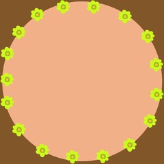 frame of flowers brown 