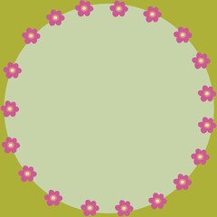 frame of flowers green 