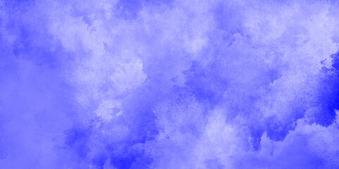 Abstract white clouds on blue or purple texture with stains, Blue sky with tiny clouds and weather and beautiful nature in the morning, watercolor abstract texture with white clouds and blue sky.