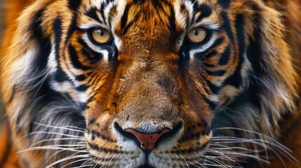 Obraz premium Close up view of tiger face
