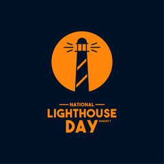 Vector Illustration of National Lighthouse Day. August 7.