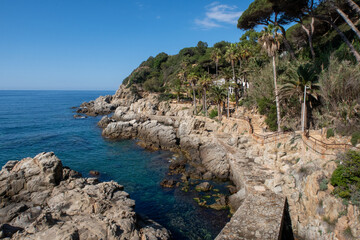 Paysages de Lloret de Mar sur la Costa Brava en Espagne