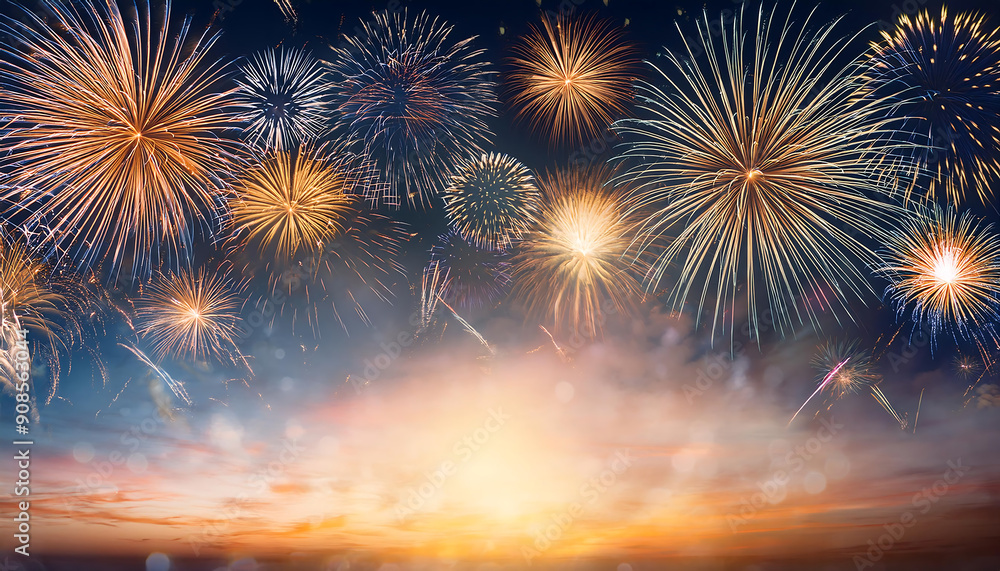 Poster  Abstract firework background with free space for text- A dynamic background featuring firew_1(5)