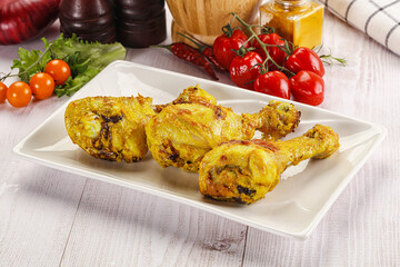 Roasted Chicken leg drumsticks with curry sauce