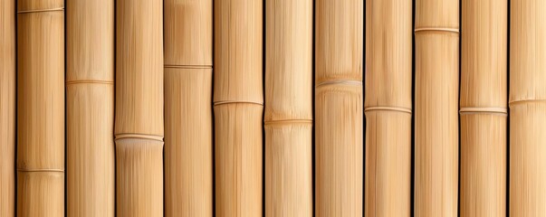 Fototapeta premium Bamboo wardrobe with sliding doors, eco-friendly furniture, sustainable storage solution