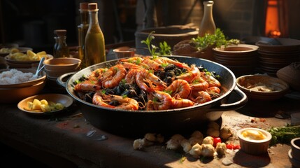 Assortment of traditional Italian dishes. Italian food  