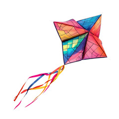 Colorful geometric kite design, abstract origami art with diamond shape, perfect for wallpaper or business symbol
