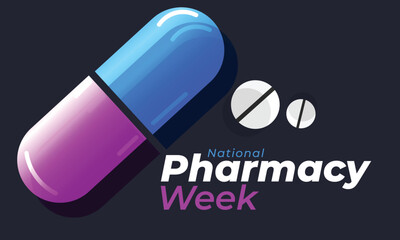 National Pharmacy week. background, banner, card, poster, template. Vector illustration.