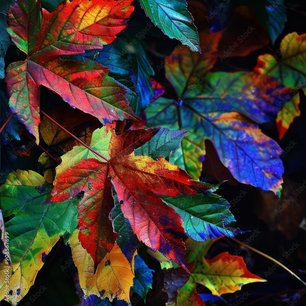 Canvas Prints A colorful leafy tree with many different colored leaves