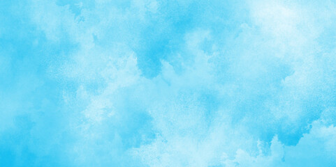 Watercolor stain with hand paint pattern on blue canvas, Clouds and mist background on blue, Creative vintage light sky, Beautiful painted cloudy natural blue watercolor cloudy sky clouds.