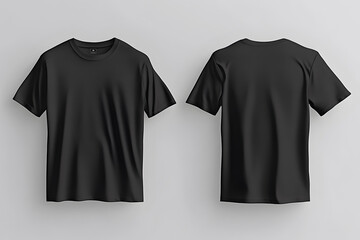A black blank T shirt with an isolated background