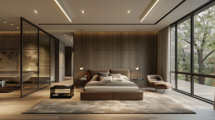 Imagine a spacious and beautifully minimalist bedroom