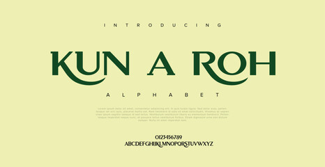 Kunaroh luxury modern font alphabet vector set