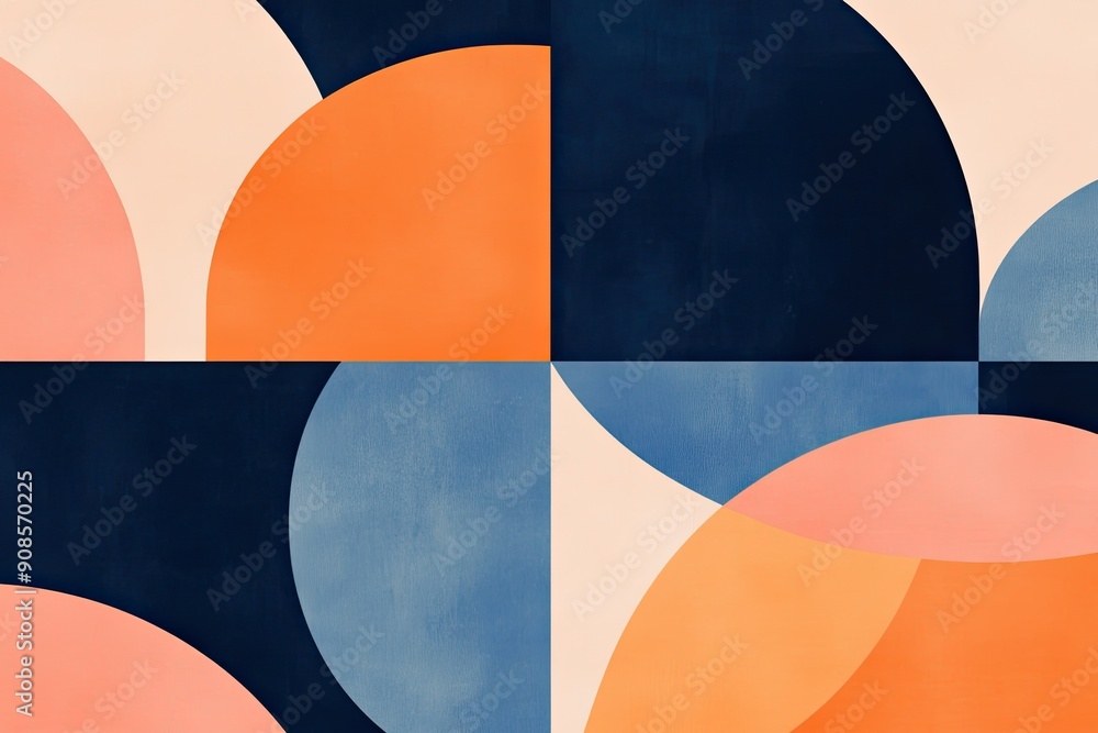 Poster abstract geometric pattern featuring bold circles in vibrant colors. perfect for modern design proje