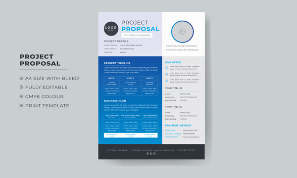 Business project proposal template for presentation or modern and customizable proposal layout