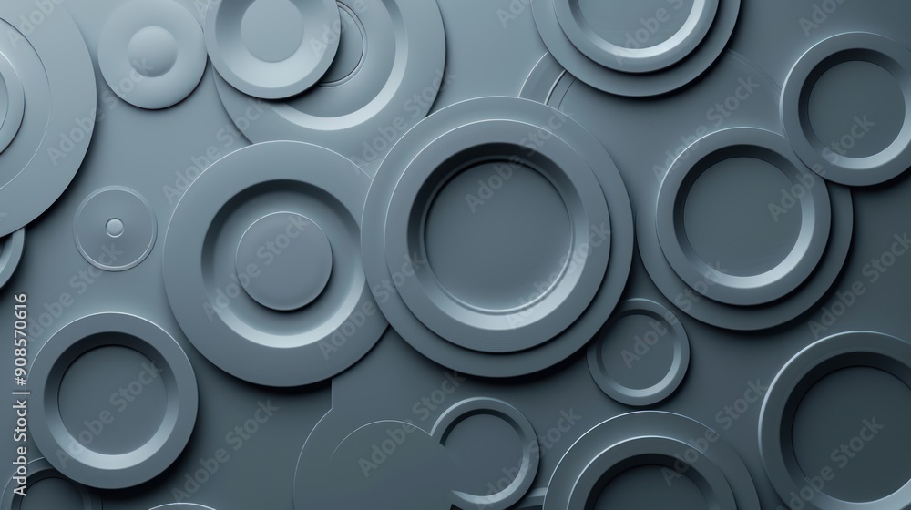 Poster abstract circle background in gray color