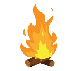 A wood fire burns brightly during cozy gatherings outdoors or in the forest