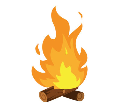 A wood fire burns brightly during cozy gatherings outdoors or in the forest