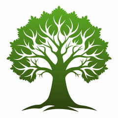 oak tree logo illustration vector silhouette vector art illustration